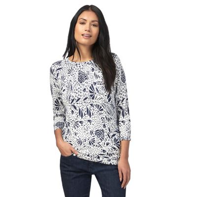The Collection Navy floral print jumper